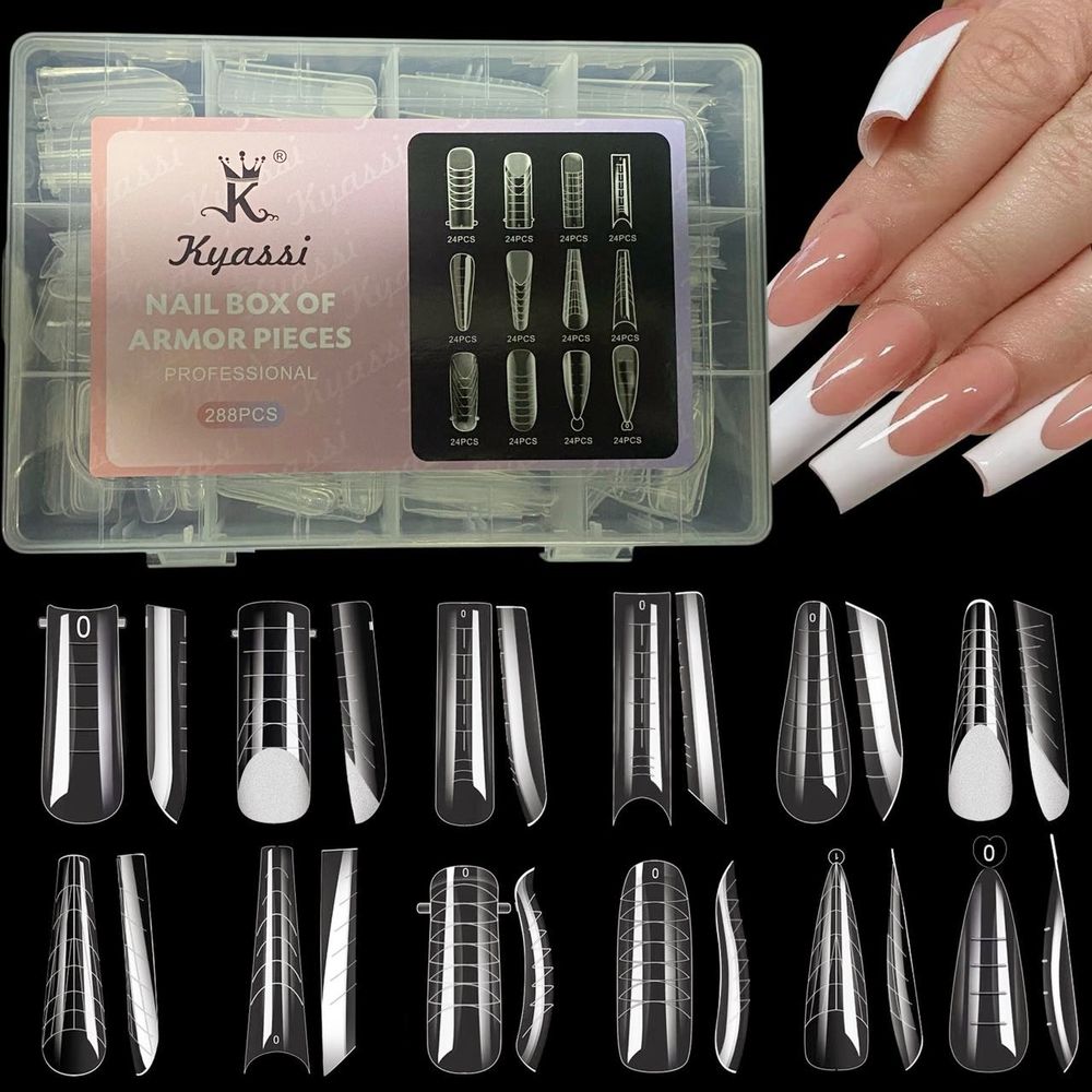 Верхние формы для наращивания ногтей с разметкой 288шт. NAIL BOX OF ARMOR PIECES