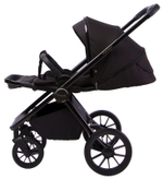 Детская коляска Peppy Monaco 3 в 1 с автокреслом Rise Brilliant black (черный), рама черный глянец