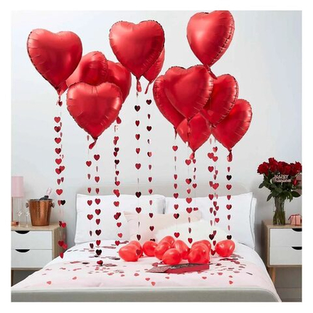 Гирлянда-подвеска Сердце, Мини, Красный, 200 см, 5 см*18 шт, 1 уп