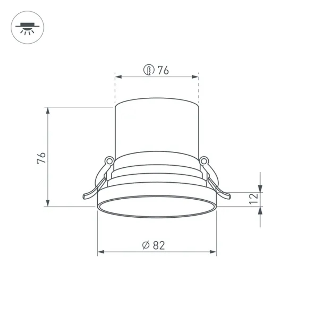 Светильник MS-VOLCANO-BUILT-R82-10W Warm3000 (WH, 38 deg, 230V) (Arlight, IP20 Металл, 5 лет) 033663