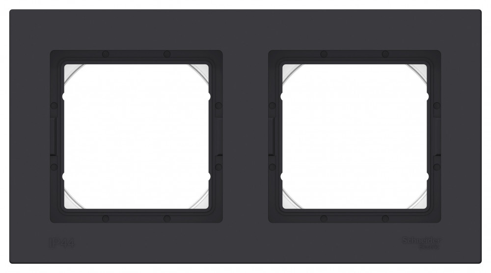 ATLASDESIGN AQUA 2-постовая РАМКА IP44, КАРБОН