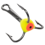 Тройник капля Premier Fishing №10 1шт фосфорный с глазом Жёлтый