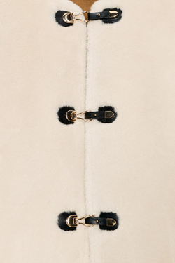 ZARA КУРТКА-ДУБЛЕНКА С НАВЕСНЫМИ ЗАСТЕЖКАМИ, ЭКРЮ