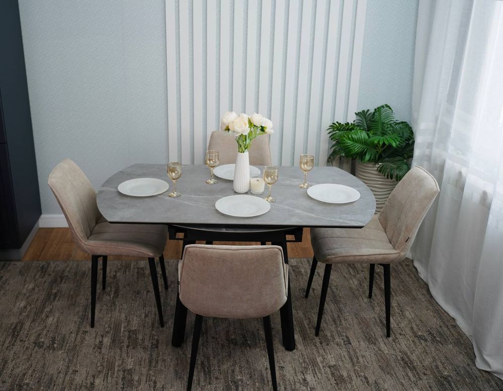 Стол керамический Раунд 1400х800 (1400) Серый