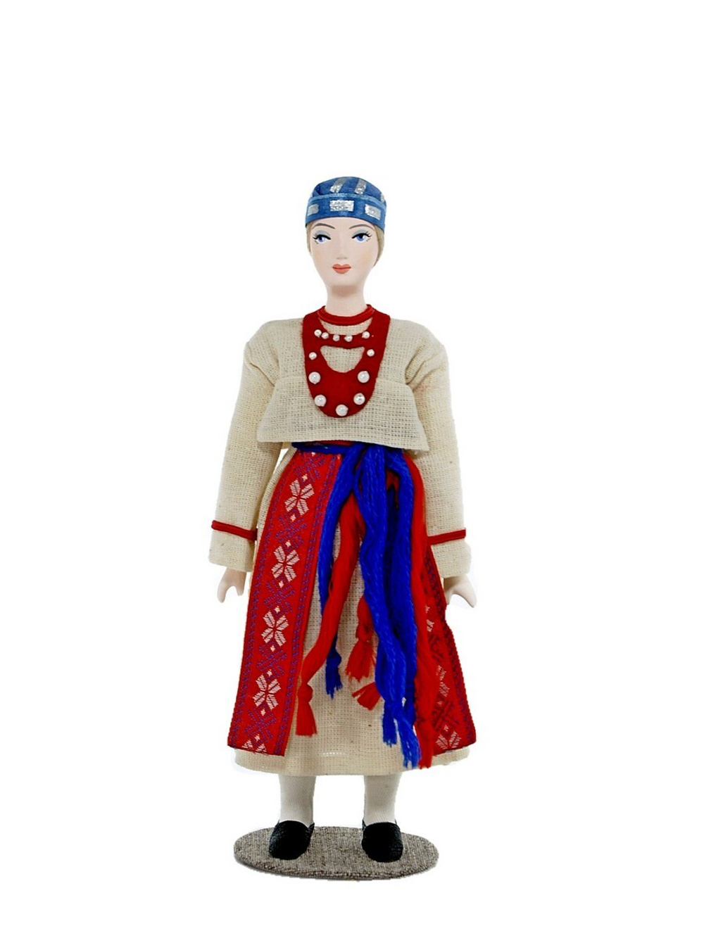 Кукла интерьерная фарфоровая в костюме Водь