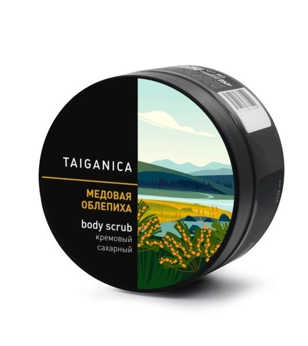 Скраб для тела "Медовая облепиха", сахарный, ТМ TAIGANICA
