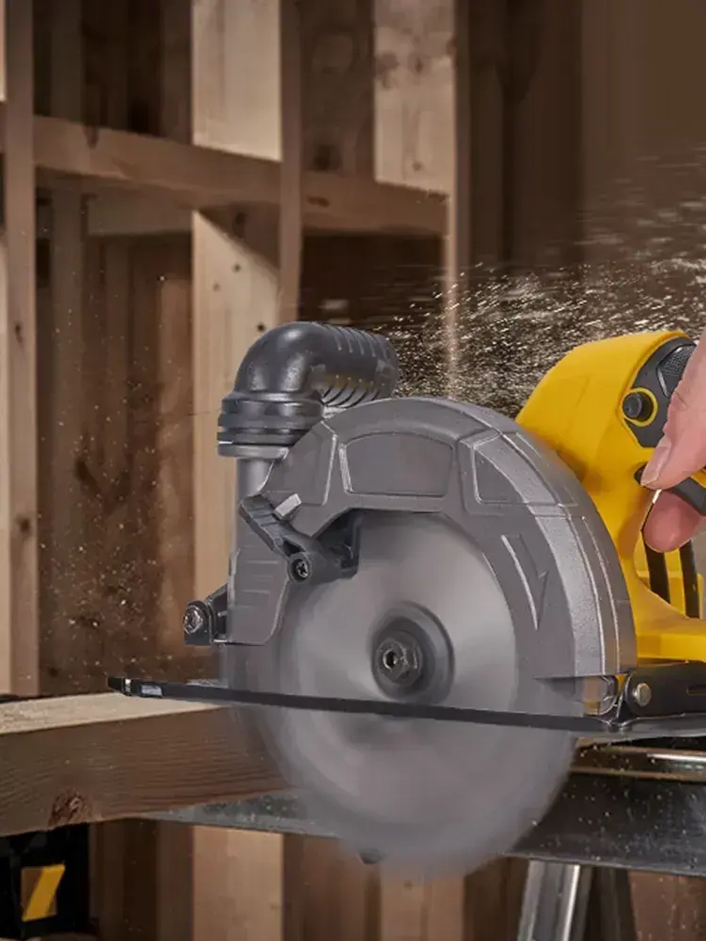 150mm Циркулярная дисковая пила электрическая MELLWIN, /2 Аккумулятор ,7200 об/мин, глубина пропила:55 мм, крепление к столу