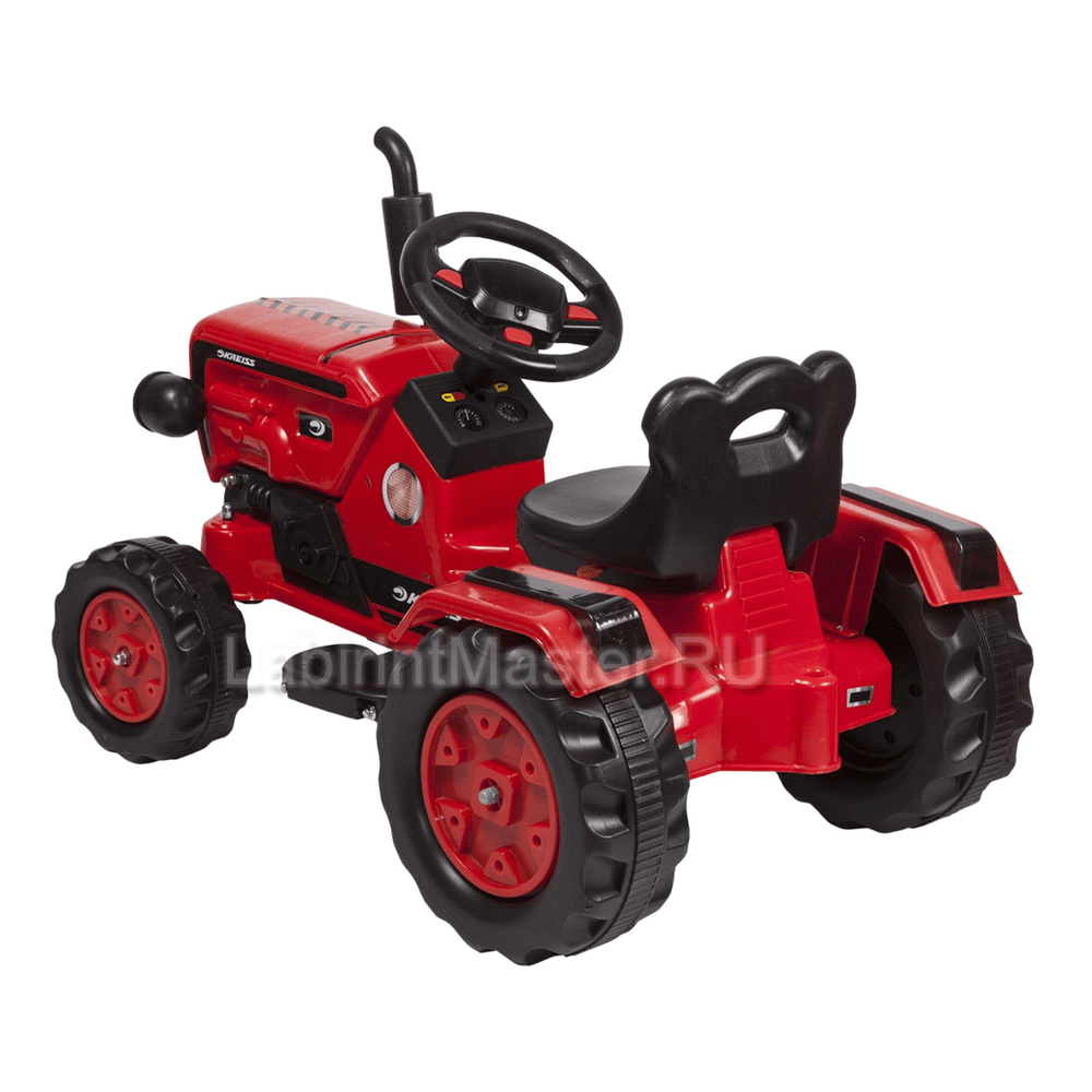 Детский Kreiss трактор с прицепом, красный, 6V