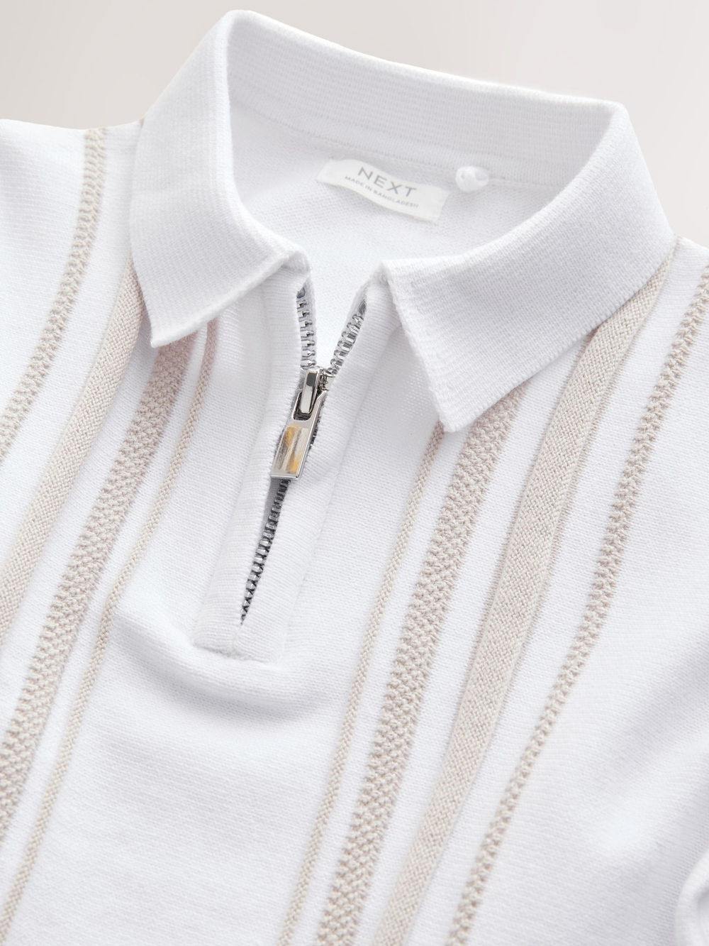 Поло с молнией для мальчика Next AA9-495, Белый