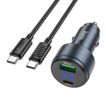 Автомобильное зарядное устройство для Type-C Hoco Z57B PD45W+QC3.0 (metal grey)