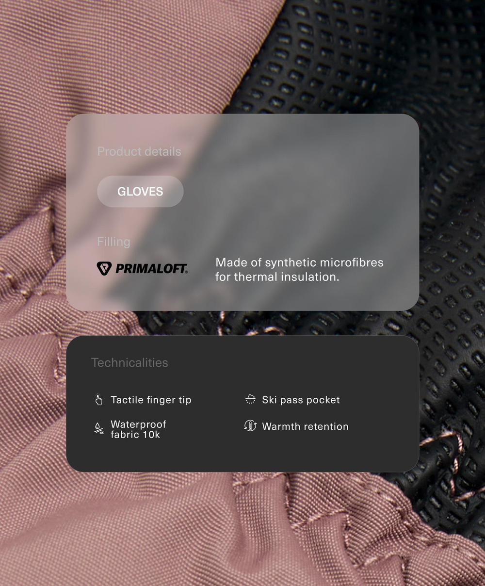 Oysho Технические перчатки SKI Primaloft®, цвет мальвы