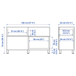 Комбинация для хранения - IKEA BESTÅ/BESTA, 120х42х74 см, черно-коричневый/под беленый дуб, БЕСТО ИКЕА