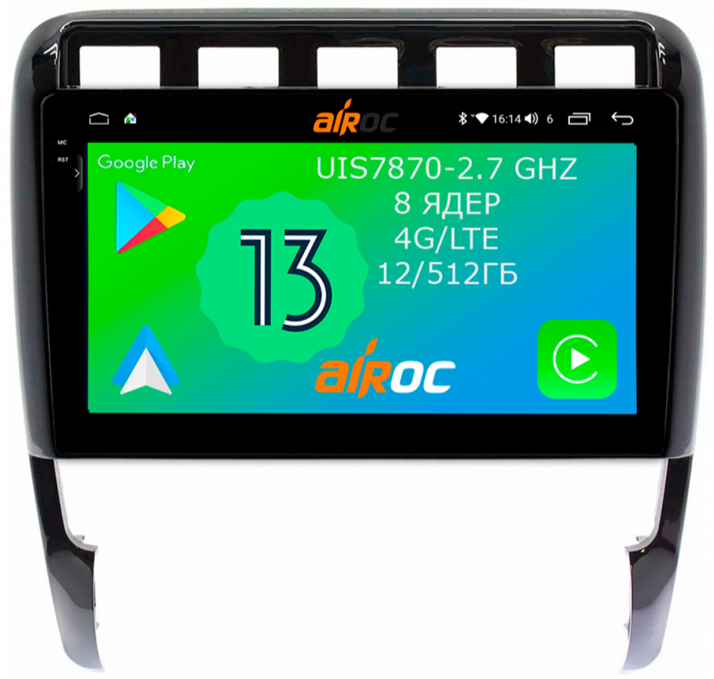 Магнитола для Porsche Cayenne 2002-2010 - Airoc 2K AU-2921 на Android 13, TS20, 12/512Гб, SIM-слот