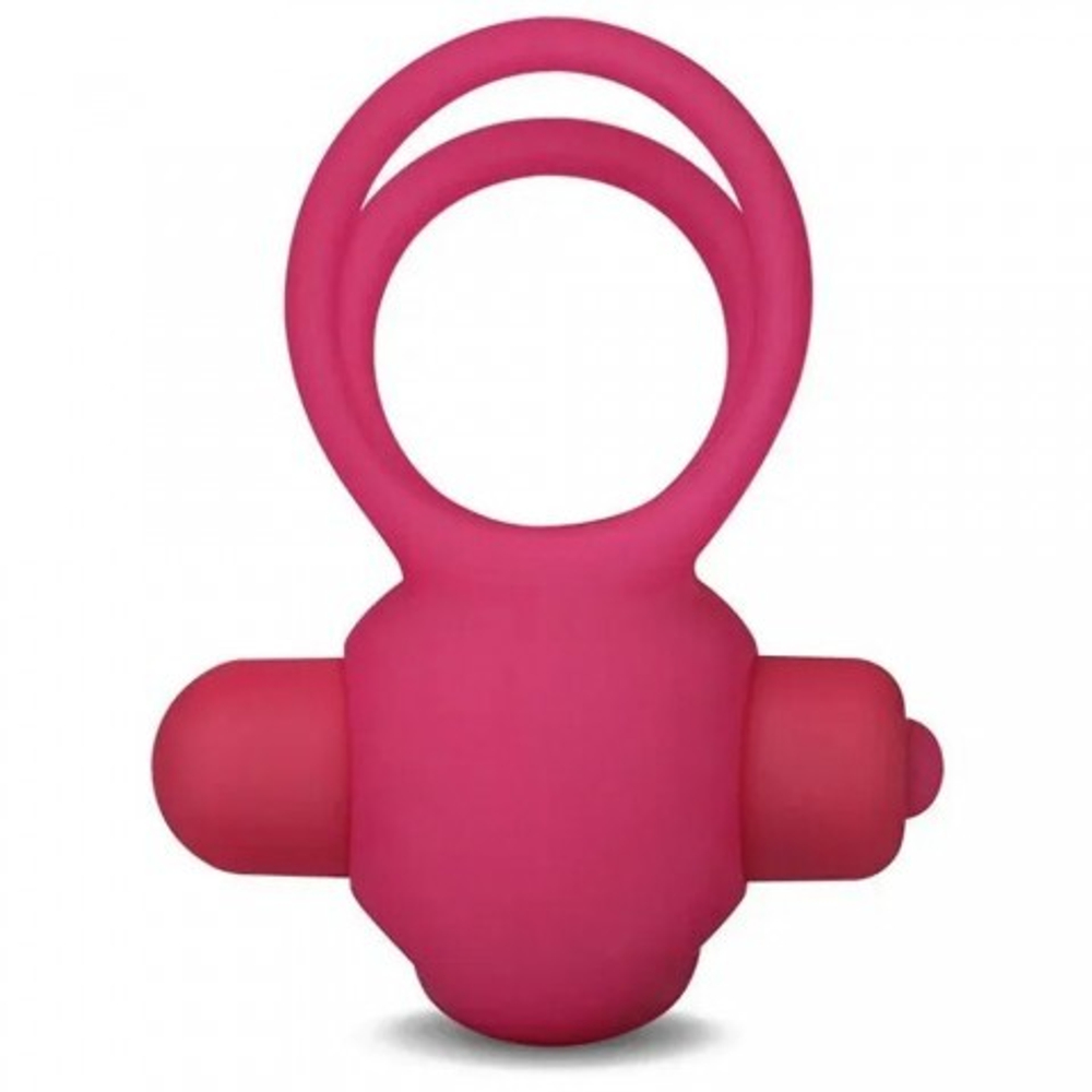 Эрекционное виброкольцо Power DUO clit cockring (розовый)