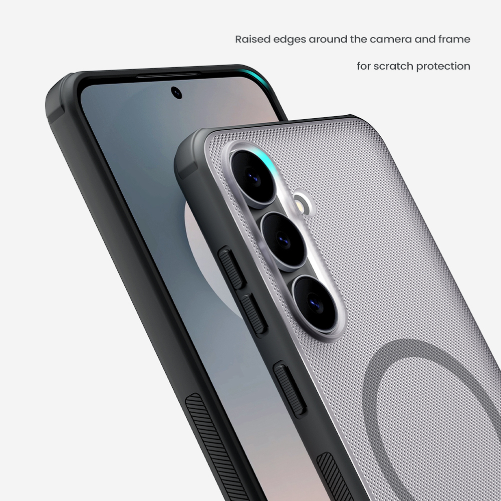 Чехол c MagSafe для Samsung Galaxy S25 FE, серия Super Frosted Shield Pro Magnetic (Clear version) прозрачный тонированный от Nillkin