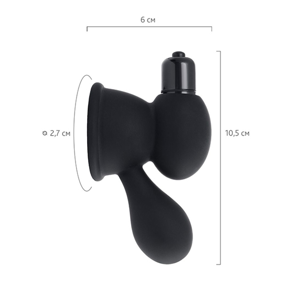 Черные вибро-присоски стимуляторы на соски ToyFa Basic 889010