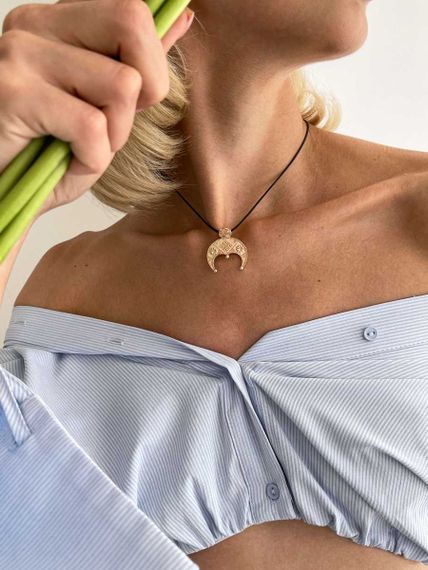 Лунница Макошь - подвеска из золота 585 пробы