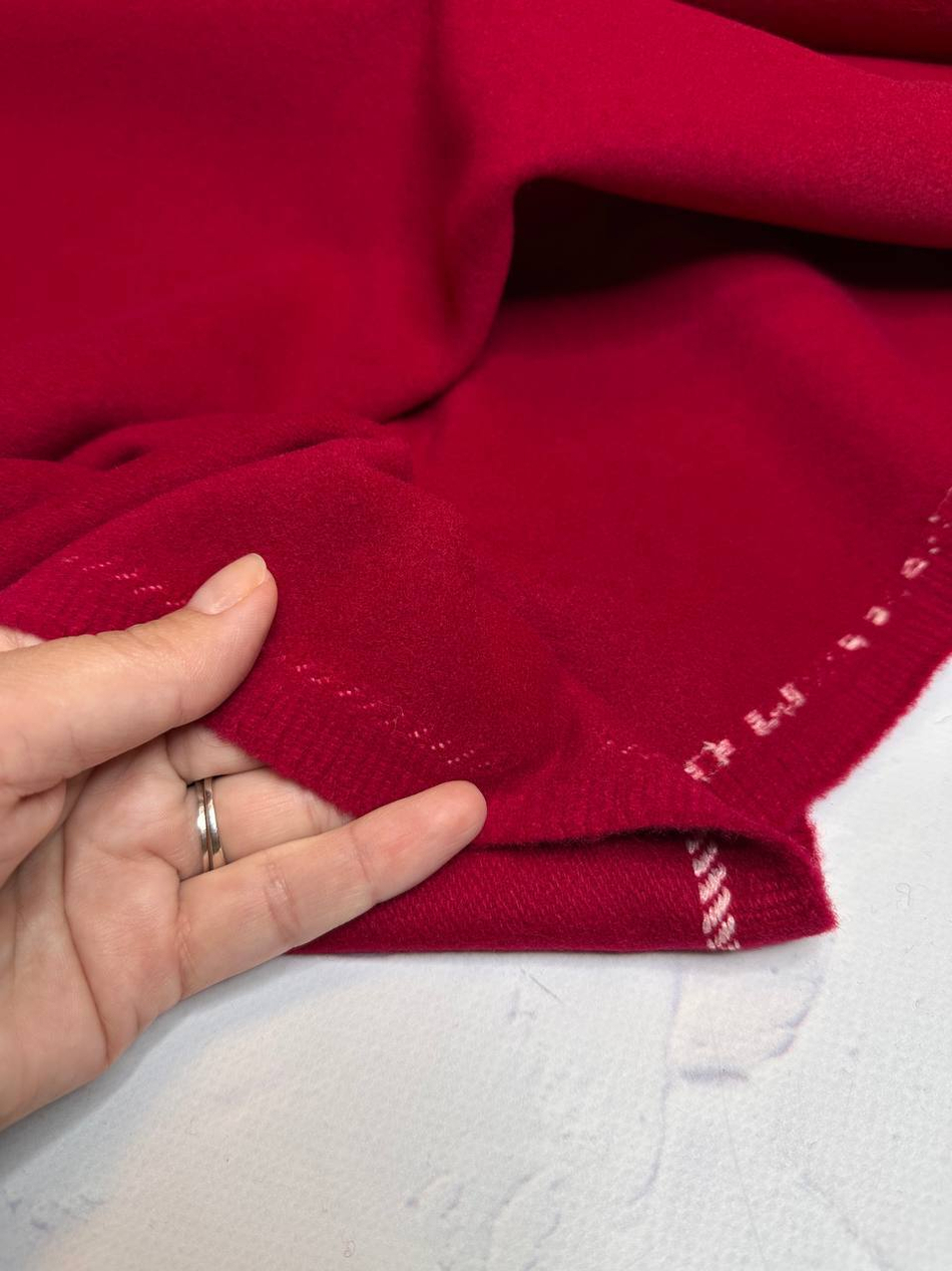 Пальтовая однотонная ворсовая смесовая шерсть с полиамидом (Alta Moda, Гранатовая страсть, 150, 520 гр/м2, 80%шерсть/9%кашемир/11%полиамид)
