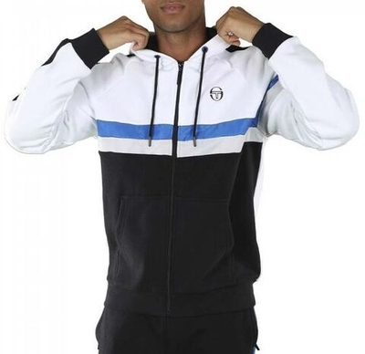 Мужская кофта теннисная Sergio Tacchini Fascia Hoodie - black/blue