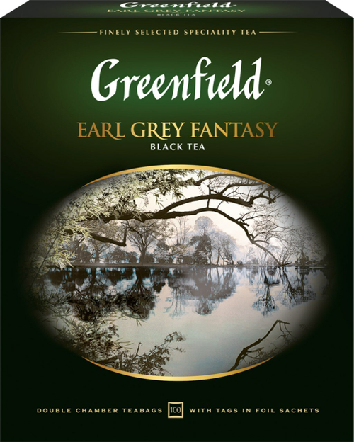 Чай черный GREENFIELD Earl Grey Fantasy с ароматом бергамота, 100пак