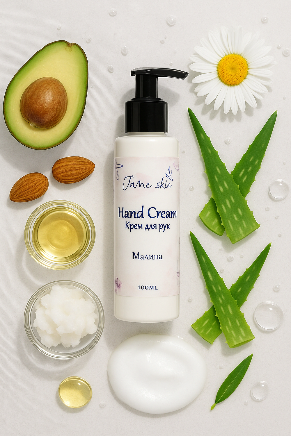 Крем для рук Jame Skin “Малина”, 100 мл – Увлажнение, питание, защита кожи рук