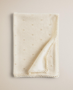 Zara Home плед детский из хлопка, оранжевый, 70x100 см