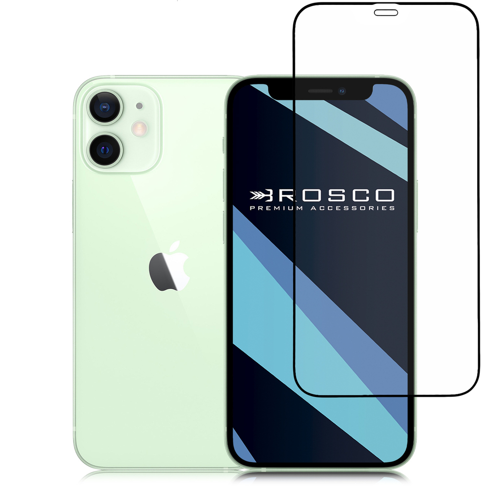 Защитное стекло ROSCO для Apple iPhone 12 mini оптом (арт. IP12MINI-FSP-GLASS-BLACK)