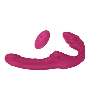 Бордовый безремневой вибрострапон с пультом ДУ Artemis - 22 см. (Цвет: бордовый)