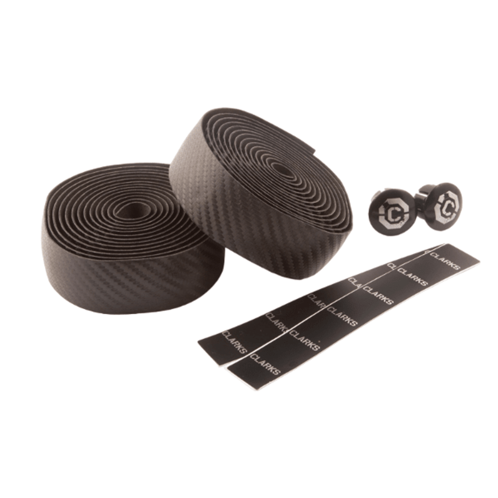 Обмотка руля CLARKS CHBT-CARB корковая+крепеж+заглушки на руль,"карбон" черная (3-235)