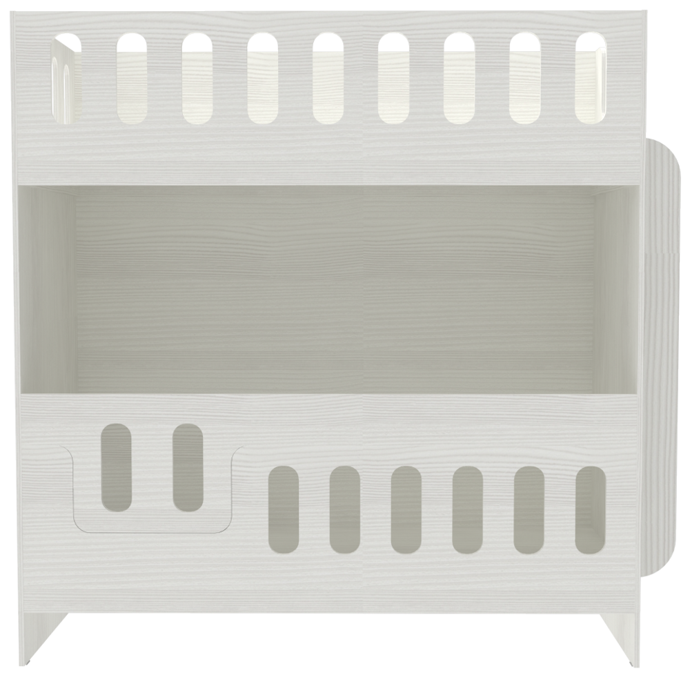 Двухъярусная кровать КарИВи cо сплошным бортом ДС-260 80x180 Белое Дерево