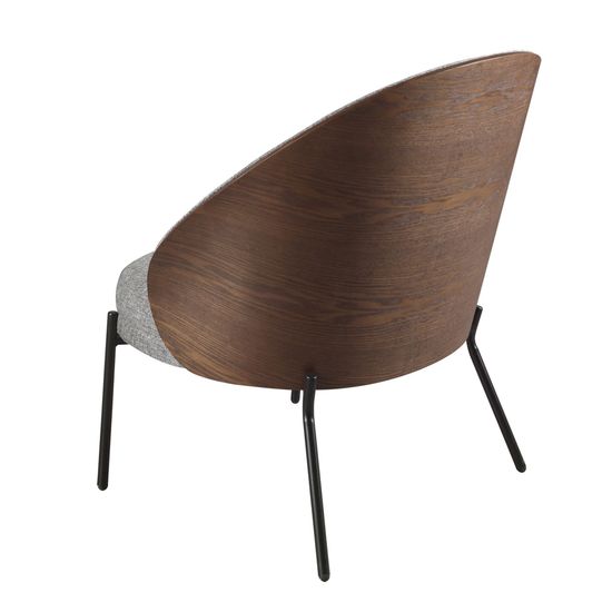 Кресло 5184 из серой ткани и орехового шпона Испания