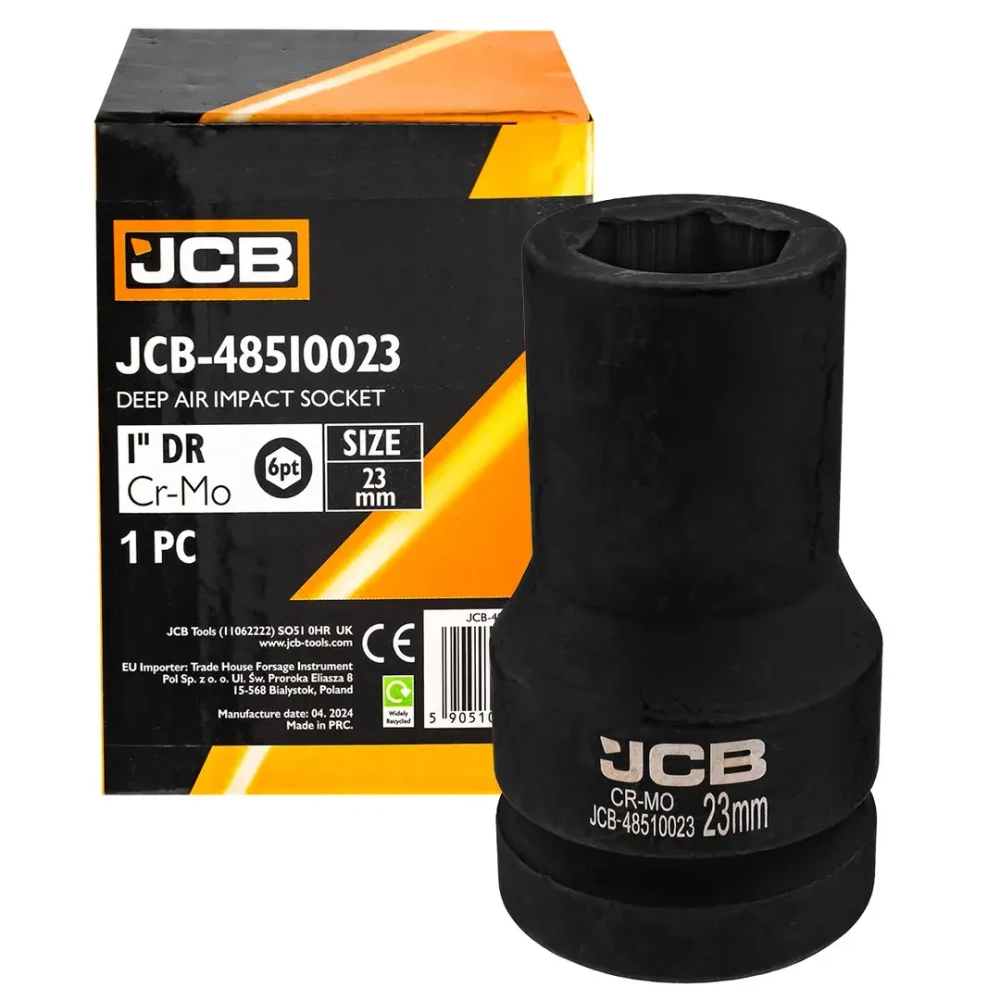 Головка ударная глубокая 1'', 23мм (6гр.) JCB JCB-48510023