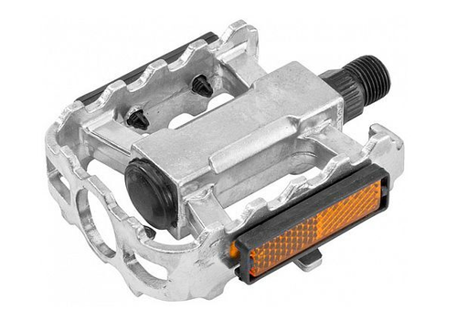 Педали BLF-B9 алюминиевые серебристые 9/16" со светоотраж., арт.360108 (10216170/140122/3010525, Китай)