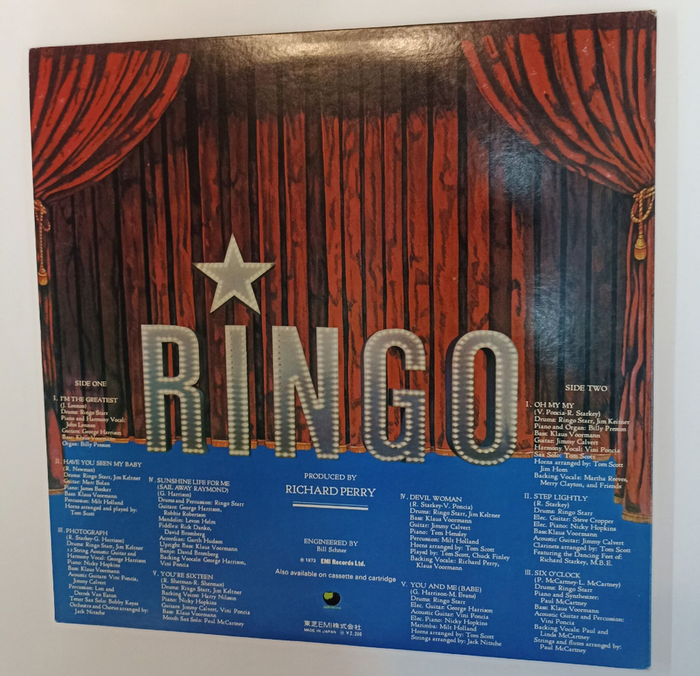 Винтажная виниловая пластинка LP Ringo Starr (Japan 1973) (No Obi)