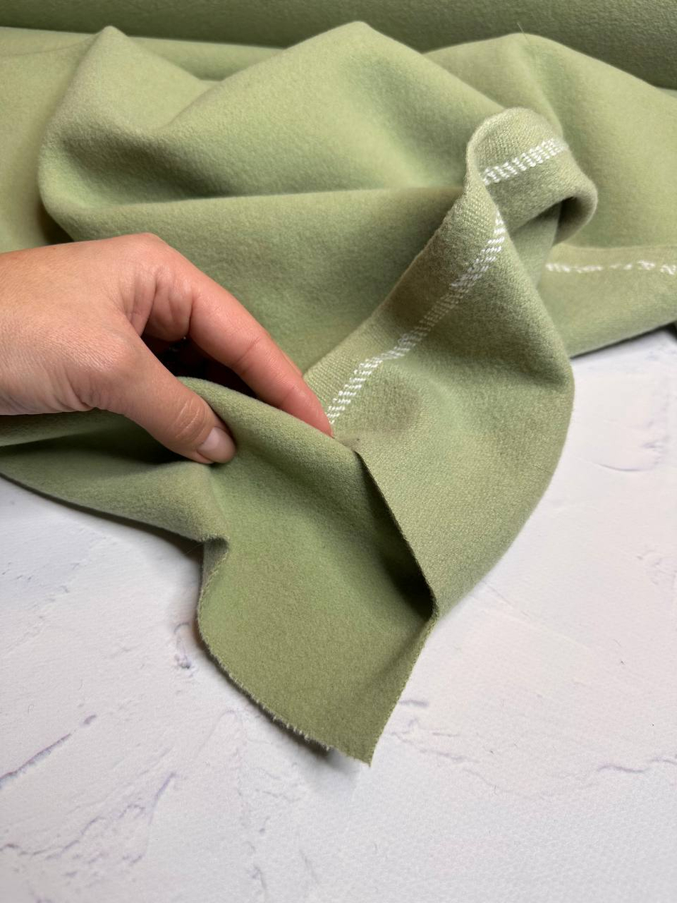 Пальтовая однотонная шерсть с кашемиром (Alta Moda для Valentino, 85%шерсть/15%кашемир, Фисташковый туман, 500 гр/м2, 150)