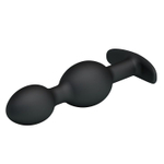 Чёрные анальные шарики из силикона - 12,5 см. (Цвет: черный)