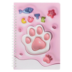 Блокнот Basir, формат А5, серия "Лапки", цветная обложка с 3D рисунком, 60 листов, размер 20.7*14.3 см