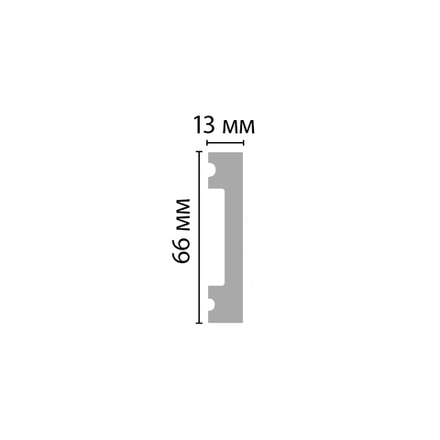 Плинтус напольный дюрополимер белый матовый D157-115 66×13×2900 мм DecoMaster
