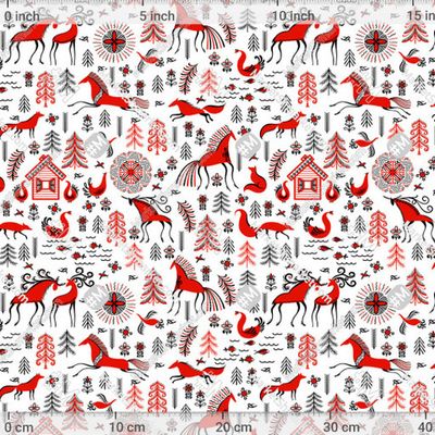 Лесные животные. Мезенская роспись (Дизайнер Irina Skaska) by Irina Skaska 380 DPI