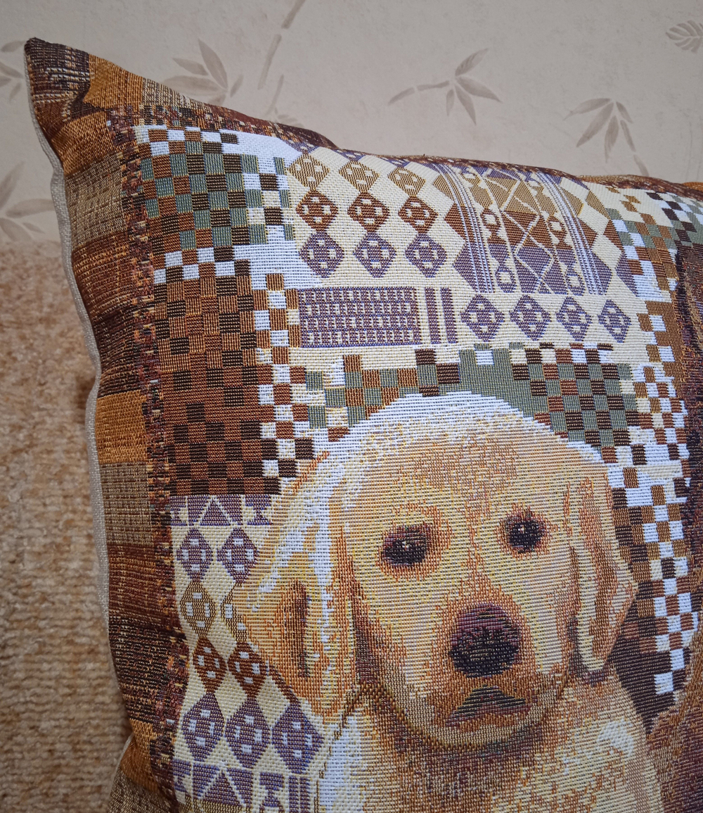 Декоративный гобеленовый чехол Щенки 47х47