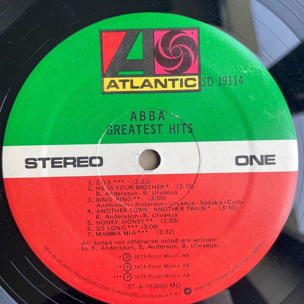 Винтажная виниловая пластинка LP ABBA АББА Greatest Hits (USA 1977) Mamma Mia