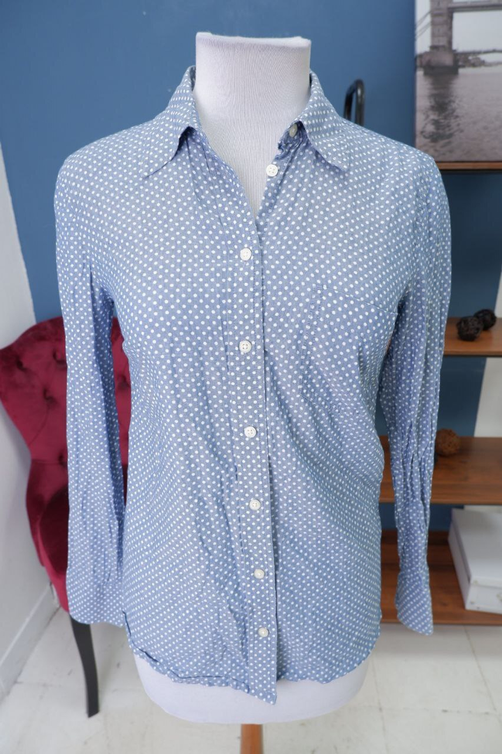 Рубашка Gap в горох 42 размер