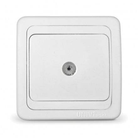 Розетка телевизионная одноместная "UNIVersal" серия "Валери", с/у, тупиковая, 75Ом, ч/д 4-2400Мгц, б