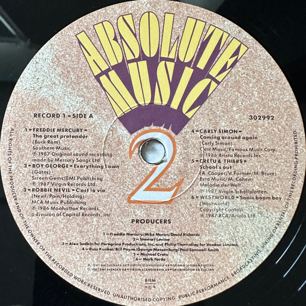 Сборник Absolute Music 2 2LP (Швеция 1987г.)