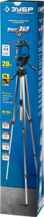 Лазерный уровень ЗУБР ПРОФЕССИОНАЛ крест 360 №2 34906-2_z01