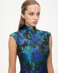 Платье-ципао из жаккарда