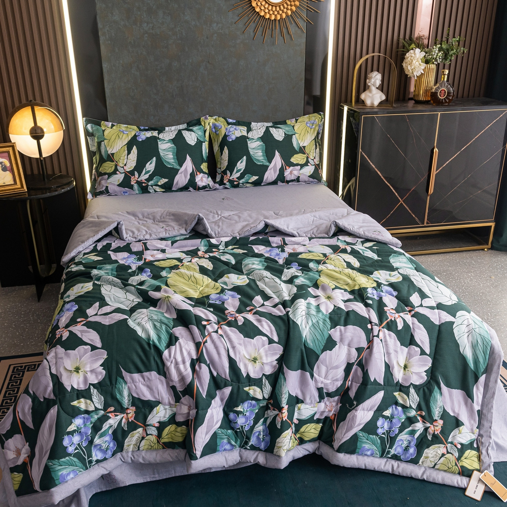 Комплект постельного белья Сатин с Одеялом 100% хлопок 160x80 на резинке OBR124