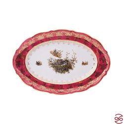 Блюдо овальное Repast Охота красная Мария-тереза 38 см