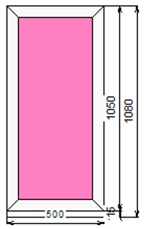 Пластиковое окно  1050 х 500 ТермА Эко с глухой створкой
