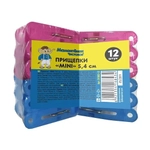 Прищепки MINI 5.4см набор 12шт Мамонтенок чистолюб